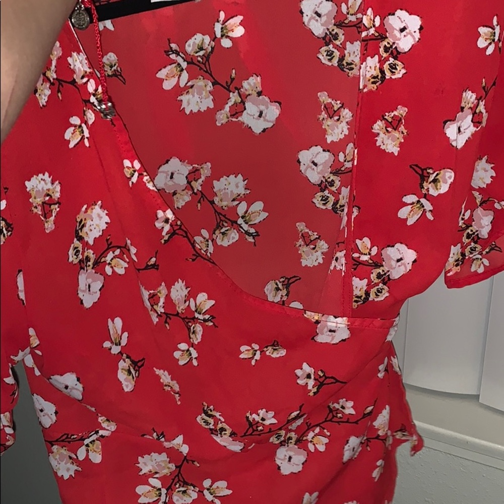 red tie up shirts